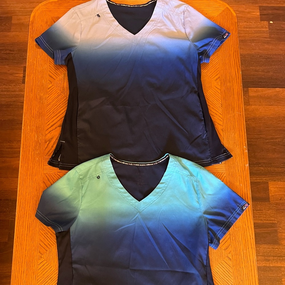 Two Koi lite scrub tops size Medium